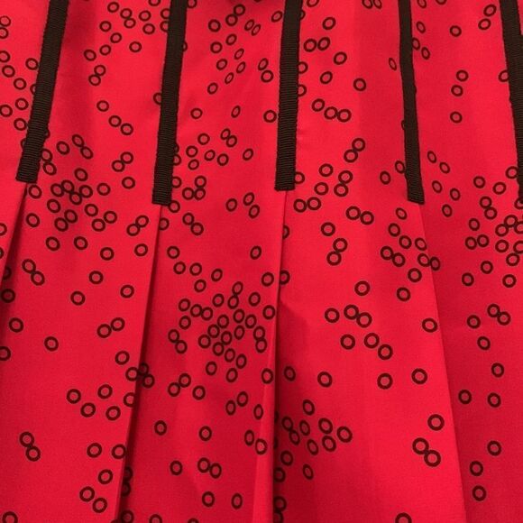 INC black and red dot pleated silk skirt Size 10 NWT - Picture 4 of 7